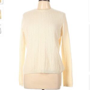 Valerie Stevens 100% Cashmere Hong Kong Brushed Soft Vintage Cable Knit Sweater